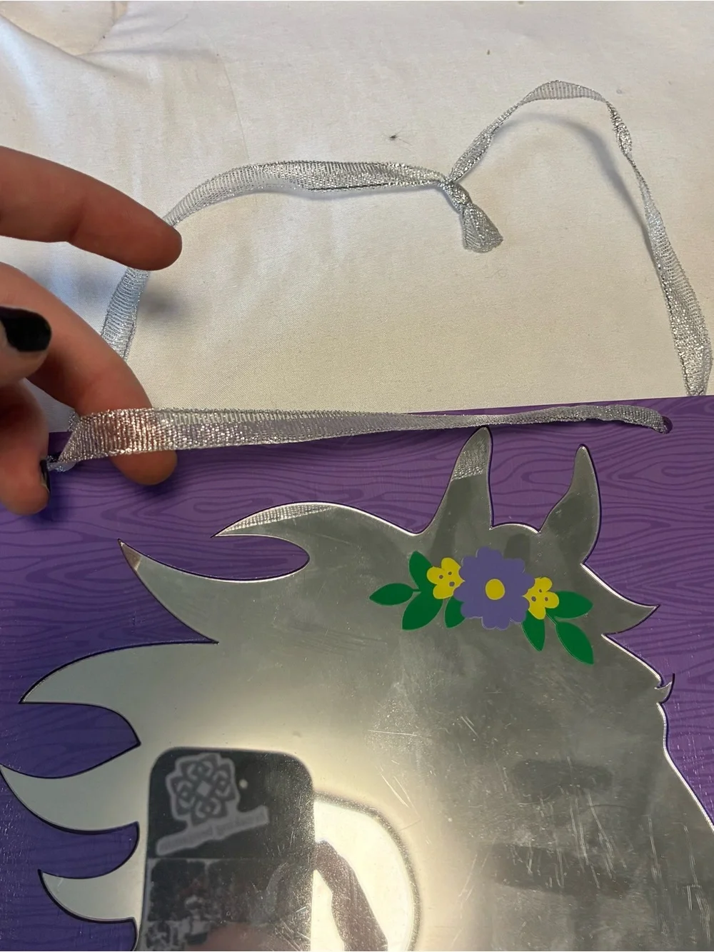 Purple Unicorn Mirror Wall Hanging